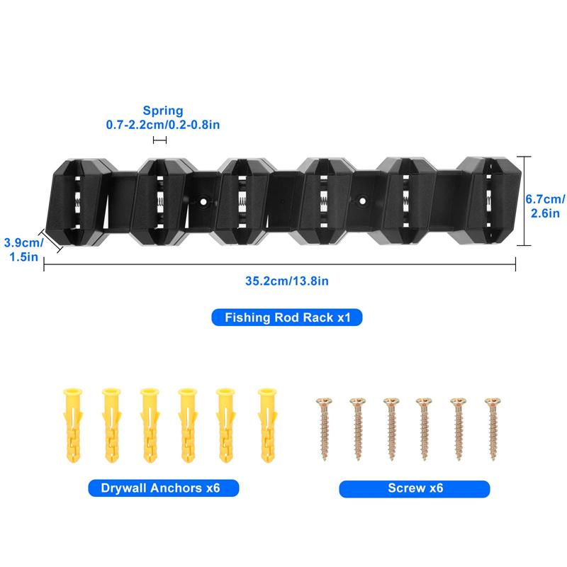 Angelrutenhalter Wandmontage Platzsparend Hält 6 Ruten Für Garage Werkstatt Zuhause