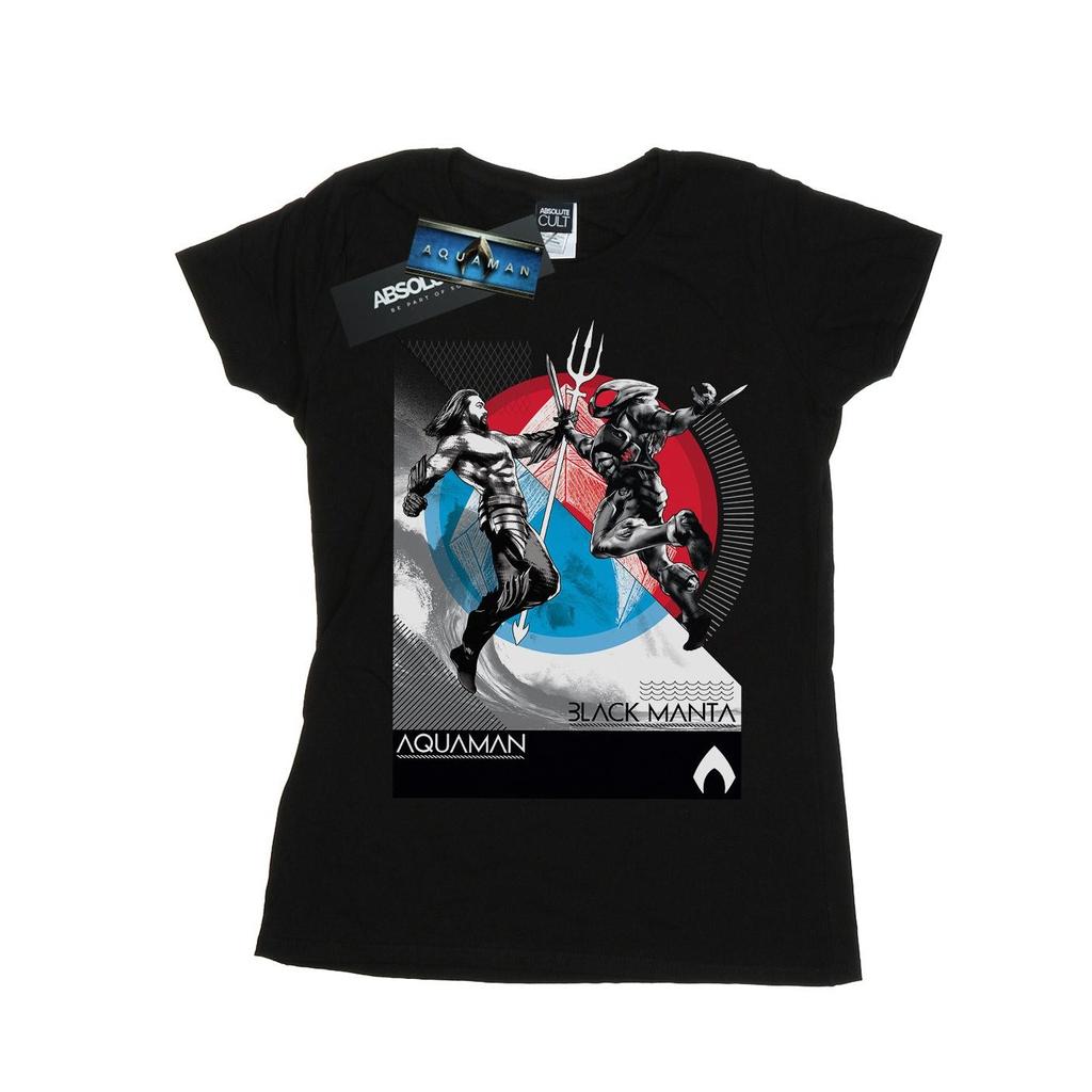 DC Comics Womens/Ladies Aquaman Vs Black Manta Cotton T-Shirt