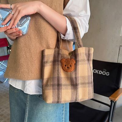 Women's Cute Bear Print Bag, Tote, Large Capacity, Small Bag