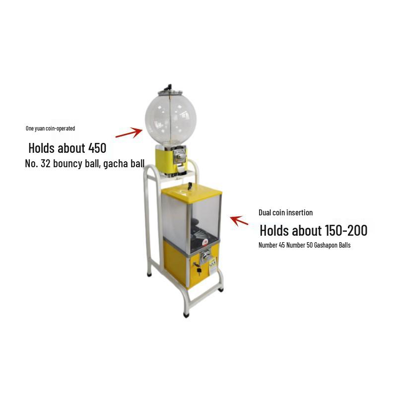 Classic Bouncy Ball & Gumball Machine: Double-Layer Egg-Shaped Amusement Toy