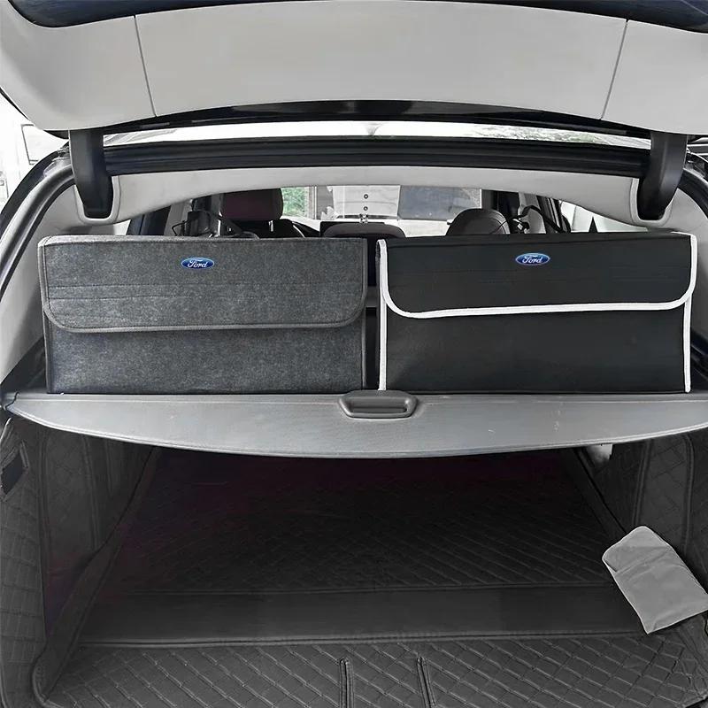 Naklejka Samochodowa Organizer do Bagażnika Samochodowego Duża Pojemność Składana Torba do Przechowywania Do Ford Focus Mondeo Kuga Fiesta MK7 Escort Explorer Edge 2