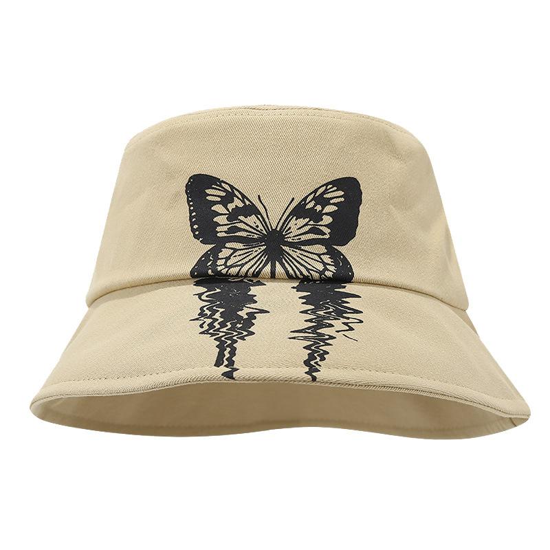 Trend brand positioning butterfly fashion bucket hat women's summer shopping visor male personality basin hat tide