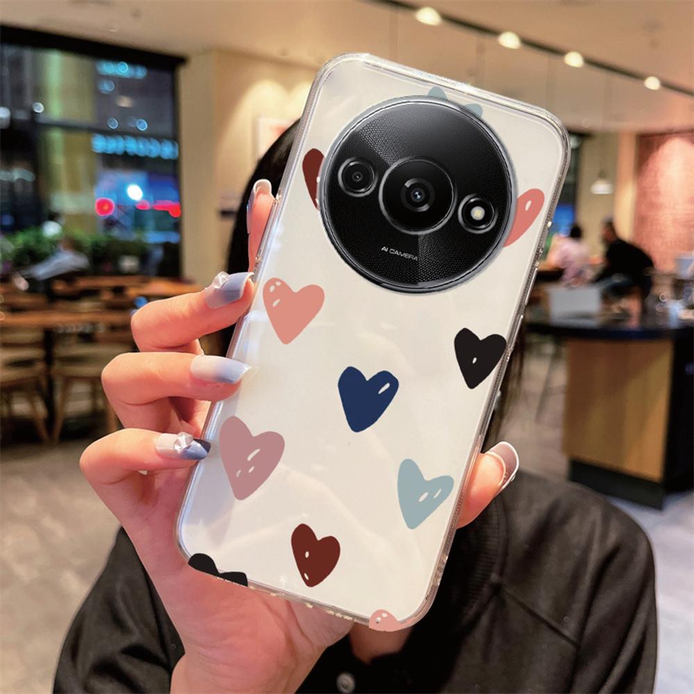 

Love Heart Phone Case For Xiaomi Redmi A3 A3X A1 A2 Plus A5 tpu Transparent Clear Non-Yellowing Silicone Cover For RedmiA3 6.71 Redmi A5