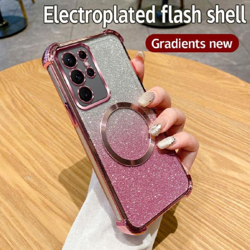 Galaxy Samsung For A06 Gradient Color Clear Shockproof Magnetic Ring Phone Case