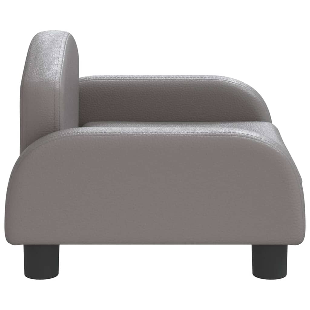 Vidaxl Sofa Dla Dzieci, Szara, 50X40X30 Cm, Sztuczna Skóra