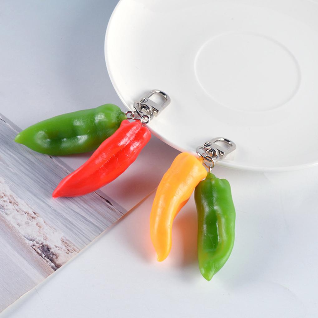 Chain Ring Fashion Chilli Garlic Keychain Bag Portable Pendant Hanging Handbag Holder Wallet Decoration for Woman Man