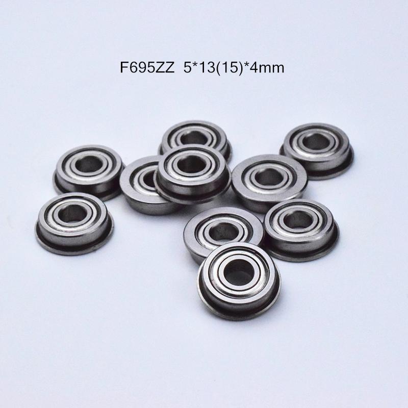 Flange Bearings Chrome Steel Metal Sealed F695ZZ 10pcs 5*13(15)*4mm