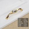 Polished Crystal Cabinet Handle Shiny Furniture Knob Gold Drawer Pull  Wardrobe Furniture Cabinet