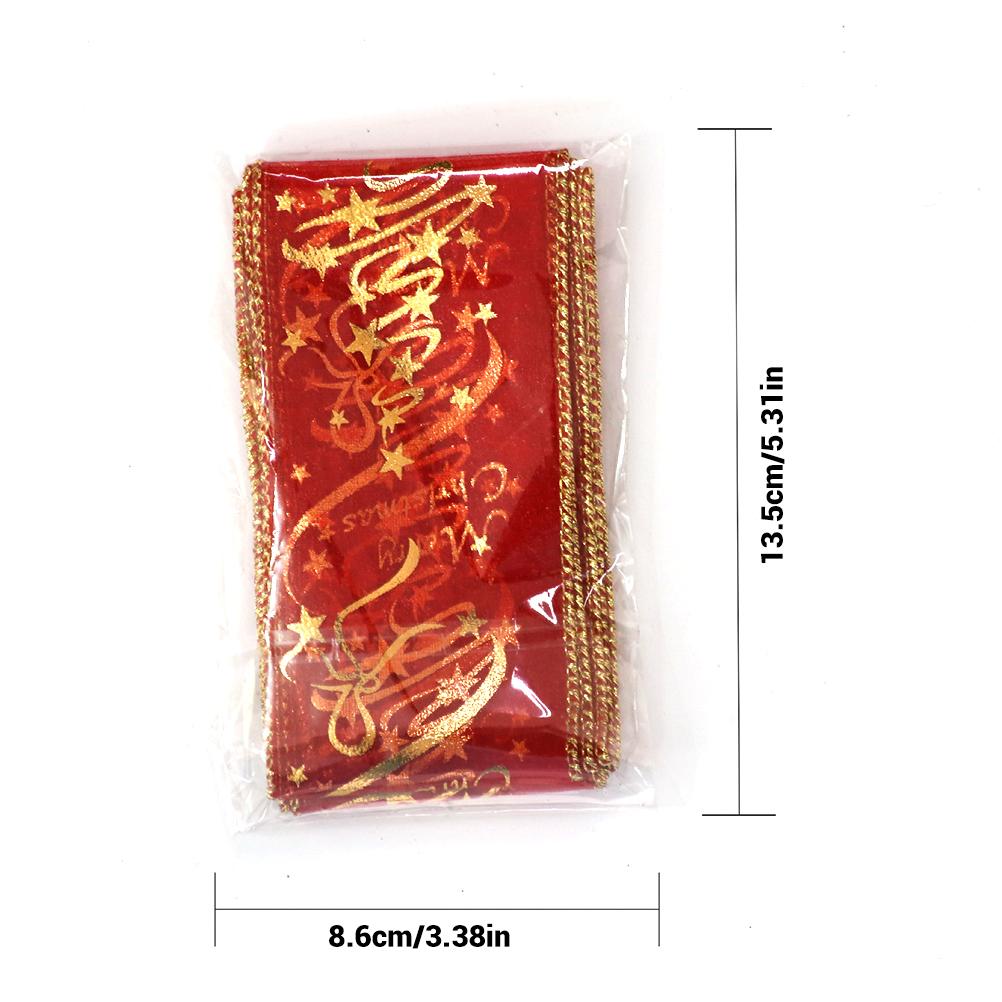 6.3*200cm Christmas Gauze Decorative Ribbon Transparent Printed Ribbon