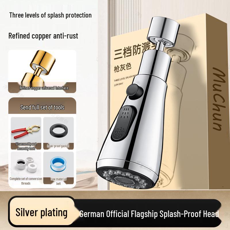 Universal Anti-Splash Faucet Extender and Shower Head Attachment