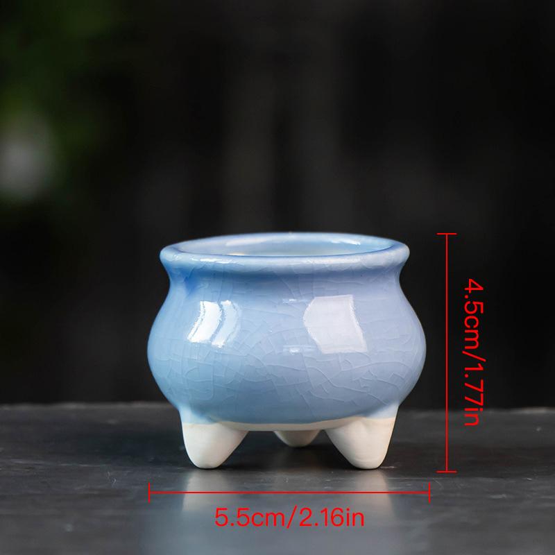 6 Stück/Set Bunte Mini-Blumentöpfe Sukkulenten-Pflanztopf Keramik-Pflanzgefäß Schreibtischschmuck Heimdekor