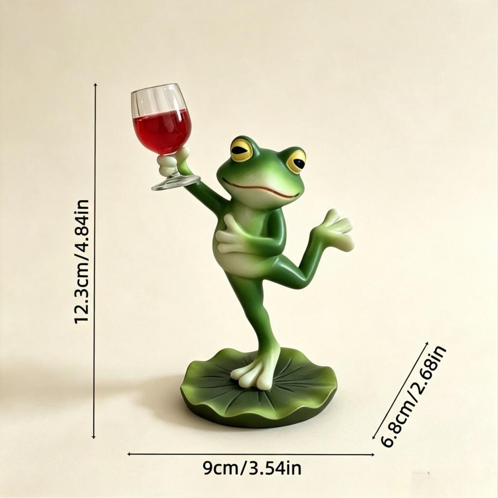 A Drinking Frog with Lotus Leaves As A Decoration for Outdoor Balcony, Tabletop, or Flower Pot Hanging Piece, A Creative Craftwork.