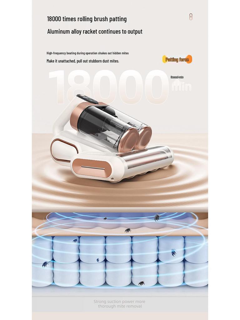 Grenzüberschreitender Dual-Staubbehälter Rollenbürste Milbenstaubsauger mit UV-Sterilisation