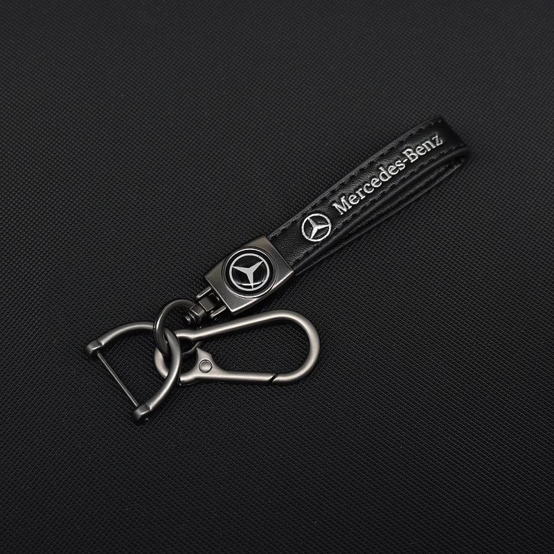 Auto Carbon Leather AMG Logo Keyring Luxury Car Keychain For Mercedes Benz W203 W204 W205 W176 W166 W212 213 CLS GLK ML A Class QY1
