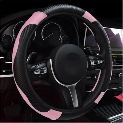 Car Steering Wheel Cover, 15 Inch Leather Breathable Auto Steering Wheel Protector, Comfortable Non-Slip Vehicle Steering Wheel Covers, Universal