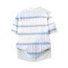 2026 Japanese Style White Striped Lapel Polo Knit T-Shirt for Men - Summer Short Sleeve