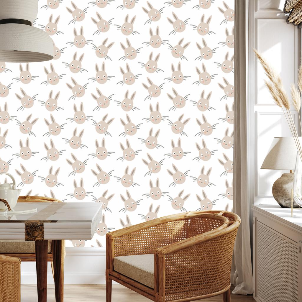 Brown Rabbits Wallpaper for Living Room and Bedroom 50x1000