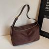 Large Capacity Hobo Bag Solid Color Ladies Tote Bag Trendy Suede Shoulder Bag  Shopping