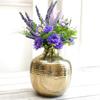 Metal Hammered Bud Round Shape Vase for Home Decor Decoratives for Indoor Outdoor Living Room Balcony | Best Gift