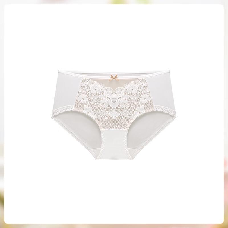 Manni Fen Women's Seamless Lace Mid-Low Rise Breathable Cotton Briefs