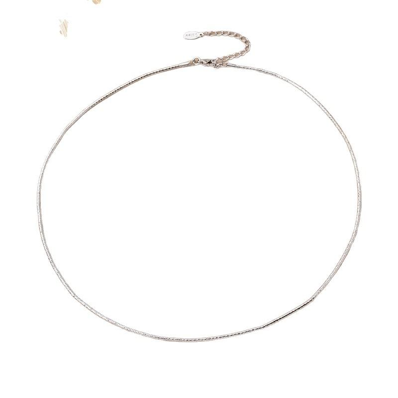 Round Plain Ring Snake Chain Collarbone Chain Versatile Premium Simple Accessories No Pendant Necklace