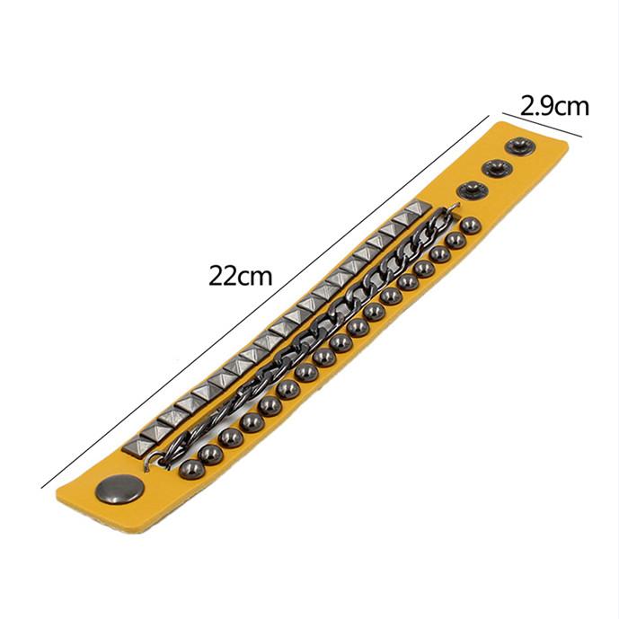 Multi-layer Rivet Thorn Chain Bracelets for Women Men Leather Bracelet Jewelry