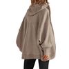 Womens Sweatshirt Cardigan Oversized Open Front Hooded Jackets Coats with Pockets