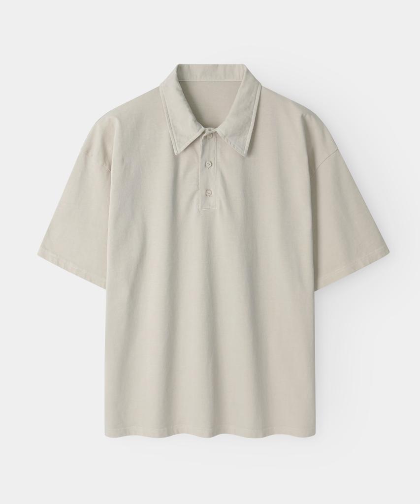 INDUST [Indust X Yobi] Pigment Washed Pique Short Sleeve Shirt_3 Colors