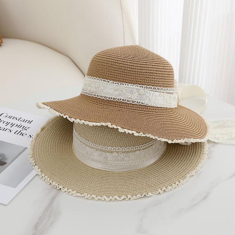 New Sweet Big Bow Sunshade Straw Hat Women's Fashion Temperament Big Brim Sun Hat Outdoor Travel Sun Hat