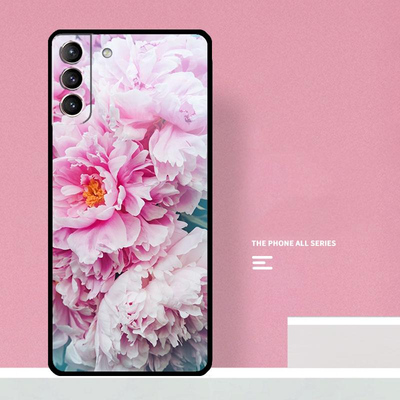 Elegant Pink Purple Peony Flower Phone Case For Samsung Galaxy S25 S26 Ultra S20 S21 S22 S23 S24 S10 Plus S25 FE Cover Coque
