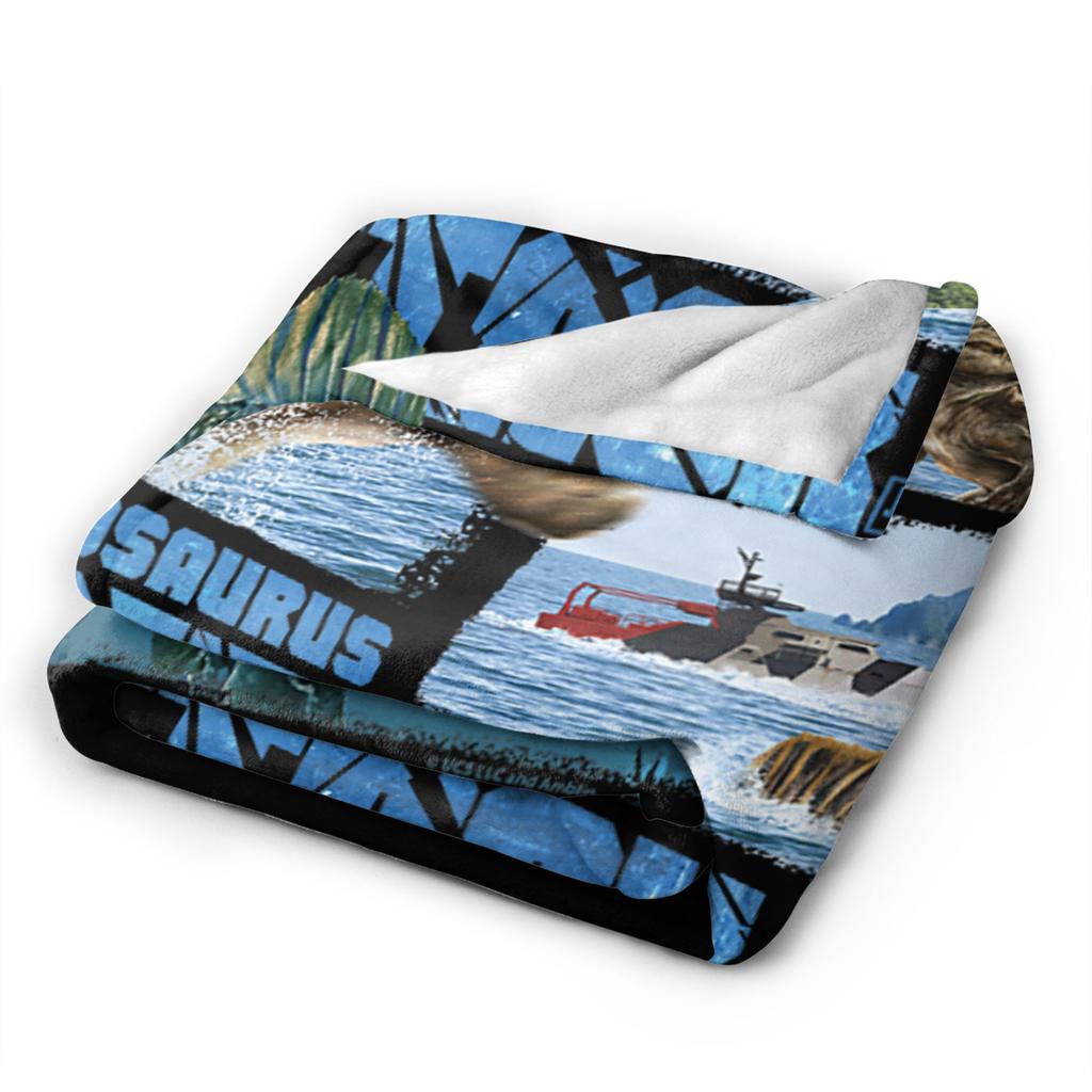 Jurassic Rebirth Spinosaurus Attack Världsplädar Dinosaurie Fleece Rolig Varm Pläd för Sängöverkast Höst/Vinter Utomhus