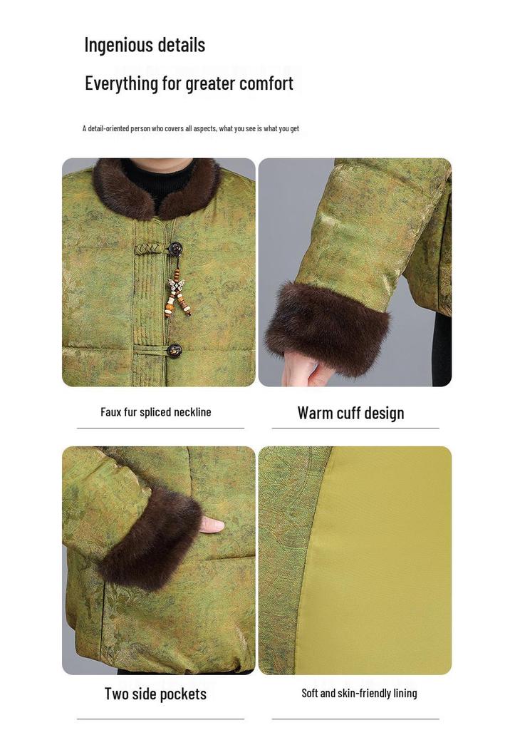 2025 Stylish Winter Cotton Jacket for Middle-Aged and Elderly Women - New Chinese Style, Fashionable and Warm.