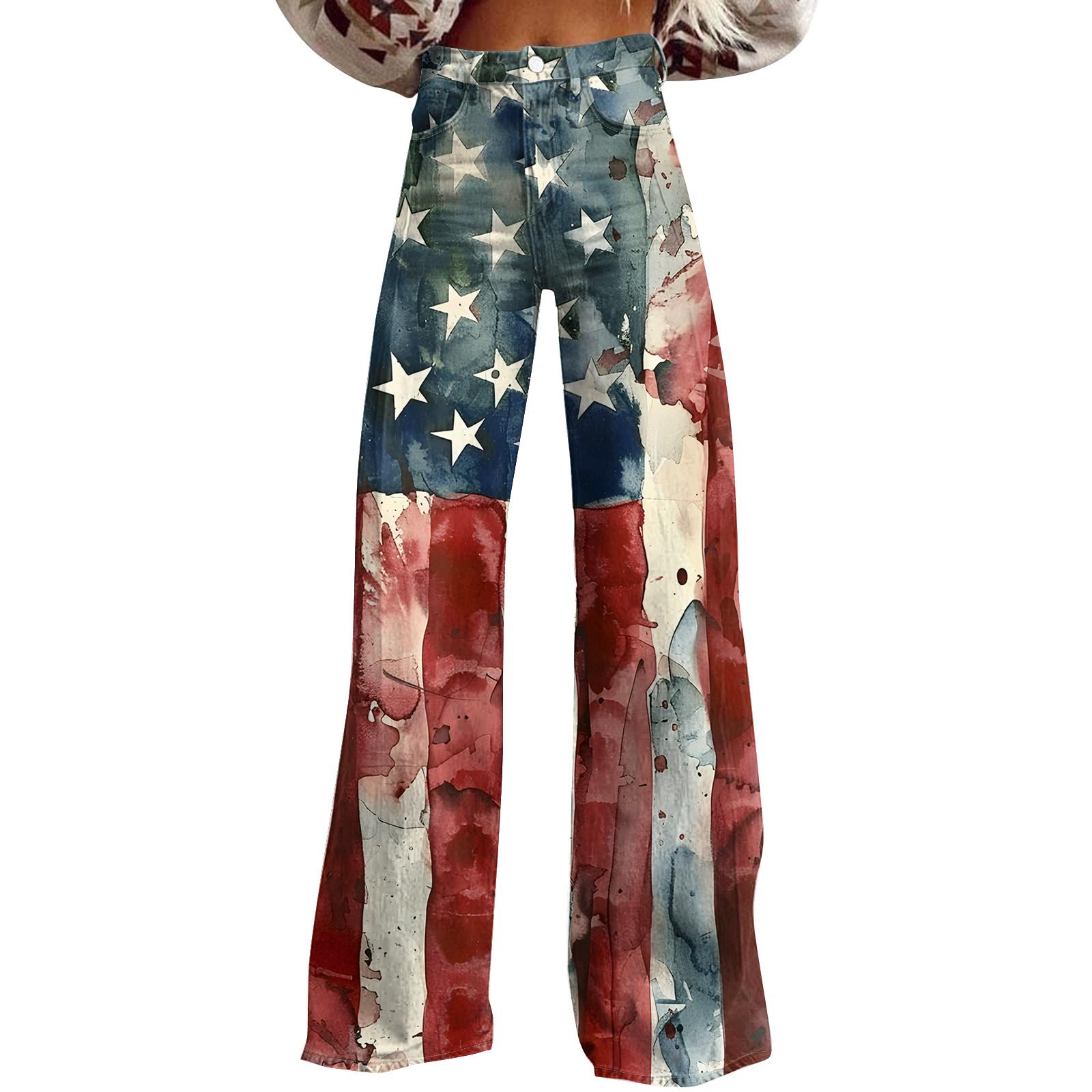 

Широкие расклешенные джинсы для женщин с карманами, мешковатые брюки с винтажным цветочным принтом и высокой талией, свободные брюки L