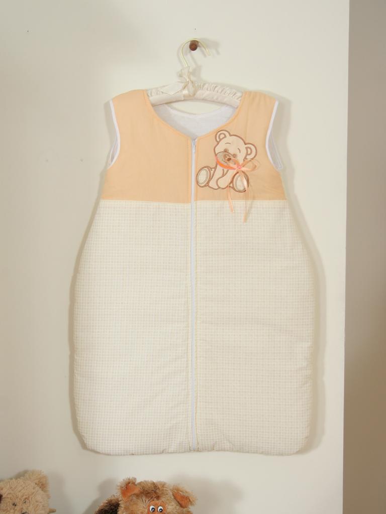 Cotton Sleeping Bag for Children 6-12 Mcy Tog 2.5 Year-Round Insulated Teddy Bear with Bow Peach