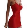 Vestito da Donna Scollo Profondo Girocollo Schiena Incrociata con Spalline Elastiche Schiena Scoperta Avvolgente sui Fianchi Senza Maniche con Spallina Sottile Mini Vestito Aderente per Club
