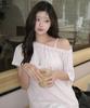 LETTER FROM MOON Sov Frill One-Shoulder Short-Sleeve T-Shirt (Baby Pink)