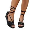 Ladies Shoes 2025 Brand Peep Toe Women's Sandals Hot Sale Lace-up New Casual Plus Size Summer Concise Best Seller Wedge Sandals