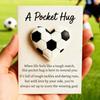 Football Pocket Hug Heart-Shaped Football Ornament with Inspirational Card Emotional Support Mini Pocket Hug