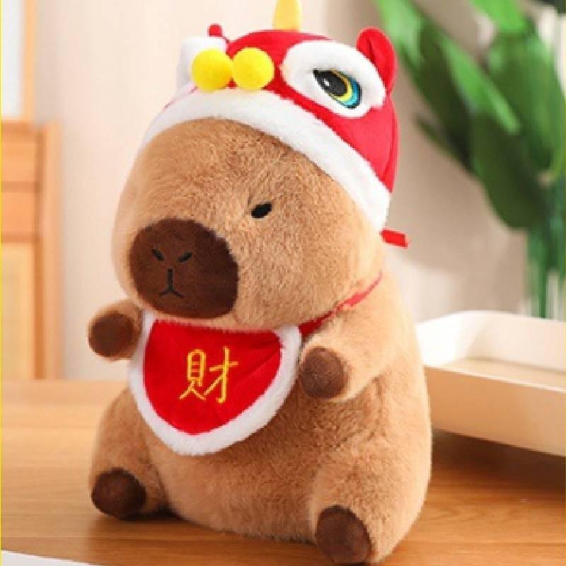 Capybara Plush Toy Holiday Cheer Cartoon Lion Christmas Fortune Festive Wealth