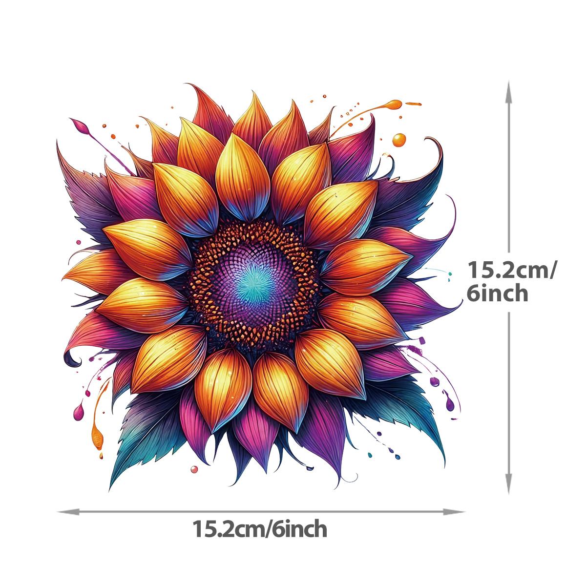 

Нашивки с подсолнухами Термонаклейки DIY Футболки Parches Ropa Наклейки для одежды Толстовки Термонаклейки Средний размер