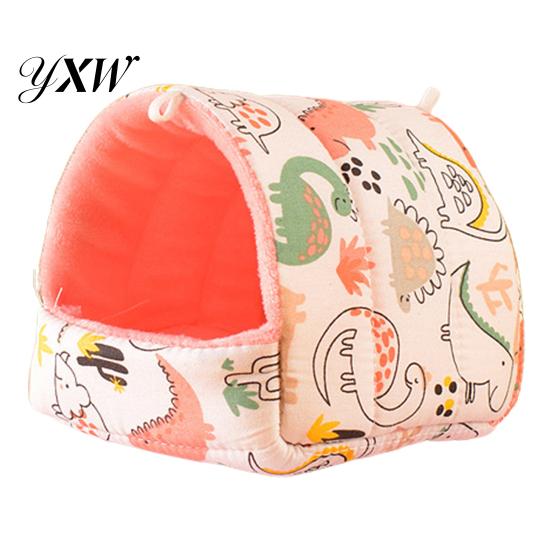 Rat Beds Guinea Pig Nest Cartoon Pattern Pet Hideout Warm Squirrel Small Animal Hamster Bed House Cage Accessories Fashion