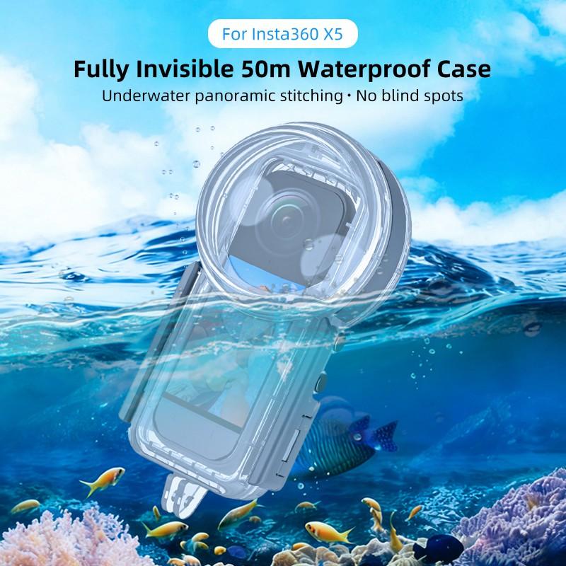 PULUZ PU1206 Transparent Waterproof Housing Insta360 X5 Action Camera Full Coverage Dive Case Up To 50m Depth