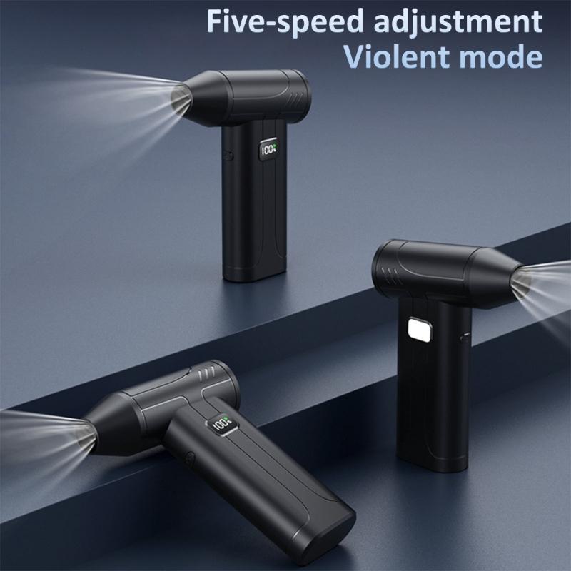 High Speed Rechargeable Handheld Fan 100000 RPM Featuring 5 Adjusted Speeds Turbos Mode And Long Terms 5000mAh Battery