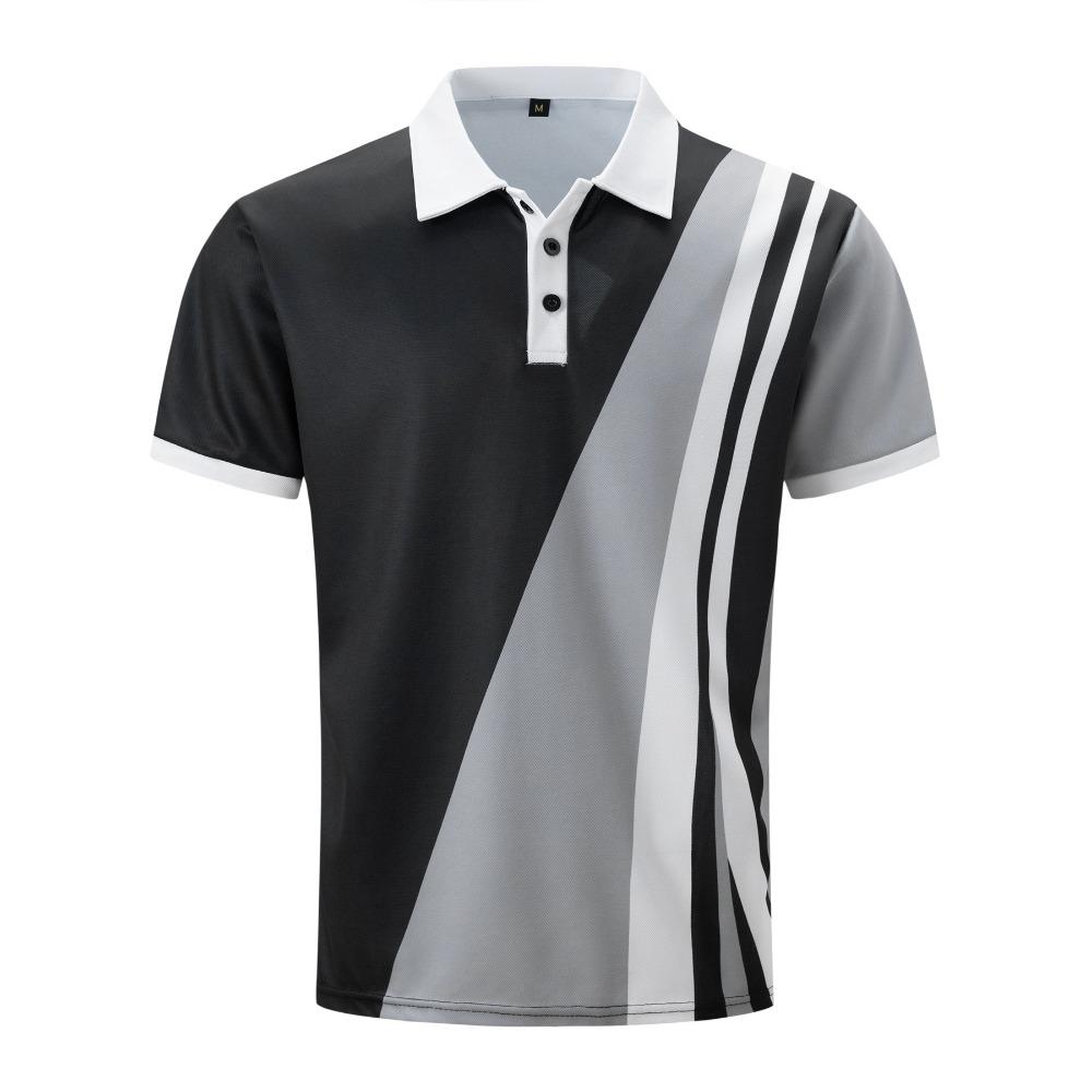 Summer Men's Short Sleeved Button Pocket Polo Shirt