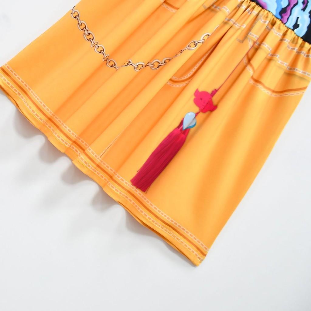 Kinder Mädchen Anime Cartoon POP Sängerin Super Star Gedruckt Rüschenärmel Faltenkleid Halloween Cosplay Kostüme