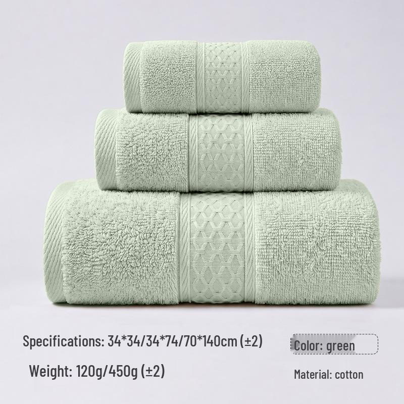 Toalha de Banho e Rosto Bordada de Algodão Puro Espesso - Altamente Absorvente, Perfeita para Uso Doméstico ou Presentes