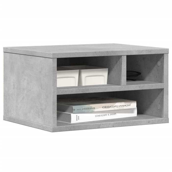 Support d'imprimante - vidaXL - 840600 - Bois d'ingénierie - Gris béton - 40x32x22,5 cm