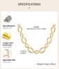Stainless Steel Minimalist Chain Geometric Necklace for Women, 18k PVD Gold Plated Waterproof Jewelry Wholesale
