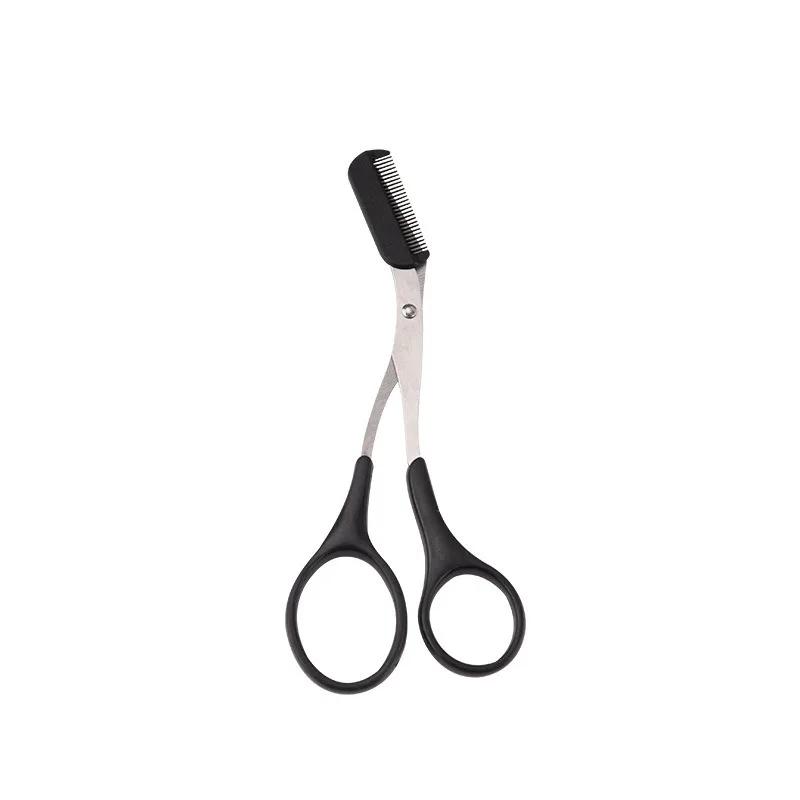 Stainless SteelBuilt-in Comb Eyebrow Scissors - Precision Grooming Tool with Handles,Durable Metal Construction, Eyebrow Trimmer