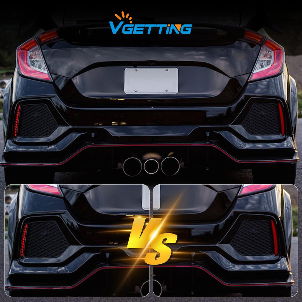 For Honda Civic Type-R Sl Hatchback 2016 2017 2018 2019 2020 LED Rear Bumper Reflector Lights Brake Dynamic Turn Signal Lamps